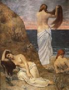 Pierre Puvis de Chavannes Young Girls on the Edge of the Sea oil painting on canvas